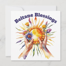 Cartão De Festividades Bênçãos do Sabbat do Sol Floral de Beltane Verão
