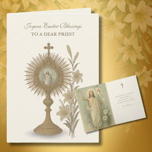 Cartão De Festividades Bênçãos Felizes de Páscoa Oração Ressurreição Vint