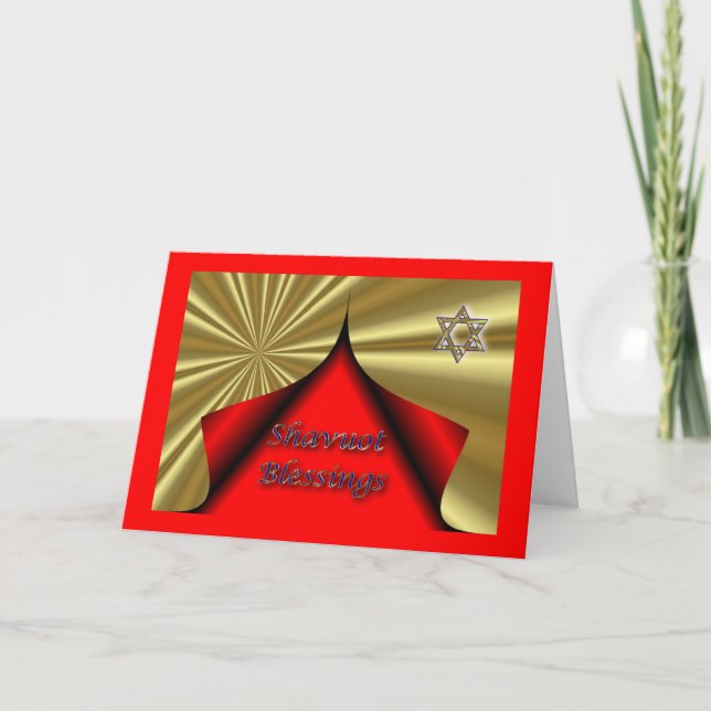 Cartão De Festividades Bênçãos hebréias judaicas de Shavuot do feriado de (Frente)