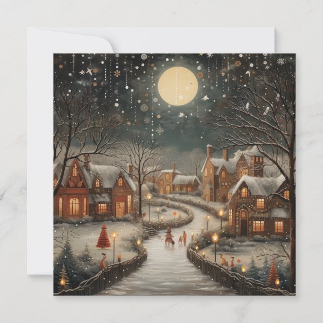 Cartão De Festividades Bênçãos Pacíficas de Natal (Frente)