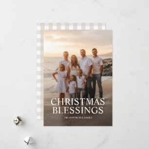 Cartão De Festividades Bênçãos Simples de Natal Foto Elegante