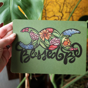 Cartão De Festividades "Bendito Seja" Triple Moon Bloom