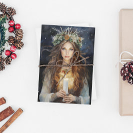 Cartão De Festividades Bendito Yule Winter Solstis High Priestess 3