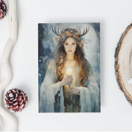 Cartão De Festividades Bendito Yule Winter Solstist High Priestess 2