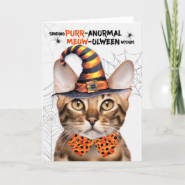 Cartão De Festividades Bengal Halloween Cat PURRolinterm anormal