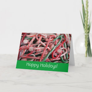 Cartão De Festividades Bengalas e Peppermints Natal Feriado