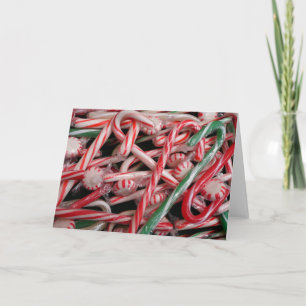 Cartão De Festividades Bengalas e Peppermints Natal Feriado