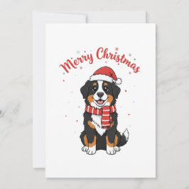 Cartão De Festividades Bernese Mountain Dog Merry Christmas Doodle 
