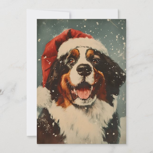 Cartão De Festividades Bernese Mountain dog Natal (Frente)