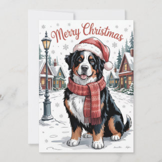 Cartão De Festividades Bernese mountain dog personalized Christmas