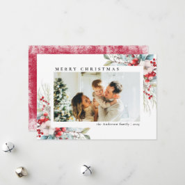 Cartão De Festividades Berries Botânicos Simples Modernos | Natal da foto