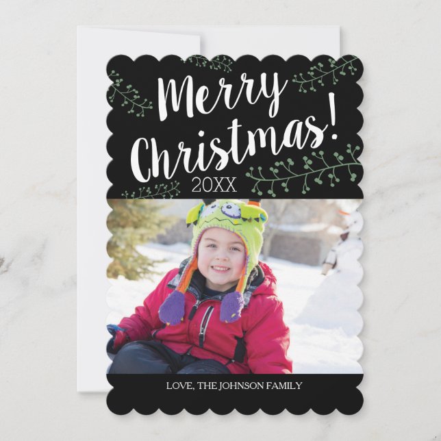 Cartão De Festividades Berries de Natal Escalados (Frente)