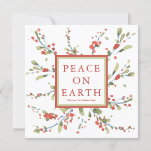 Cartão De Festividades Berries vermelhos de inverno