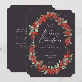 Cartão De Festividades Berries vermelhos + Eucalyptus Quadro Botânico Nat