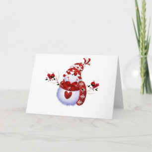Cartão De Festividades Berry Cute Snowman
