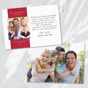 Cartão De Festividades Berry Red Simple 2-Photo