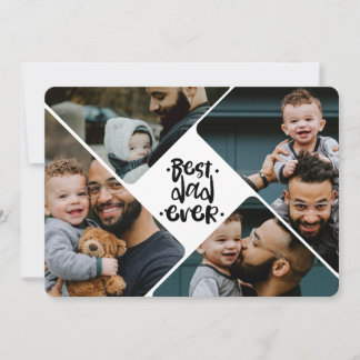 Cartão De Festividades Best Dad Ever 4 Photo Collage Father's day
