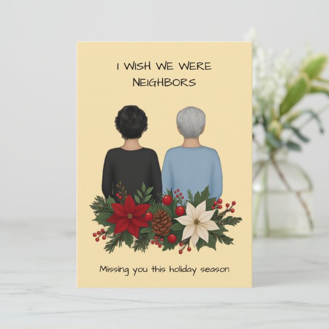 Cartão De Festividades Best Friends Holiday Card Customized Wish We Were (Em pé/Frente)