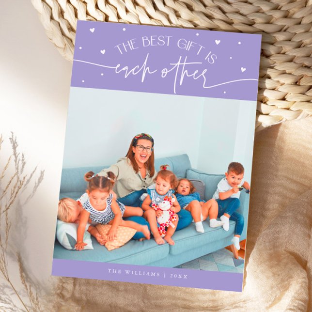 Cartão De Festividades Best Gift Lilac Valentines Day Photo (Criador carregado)