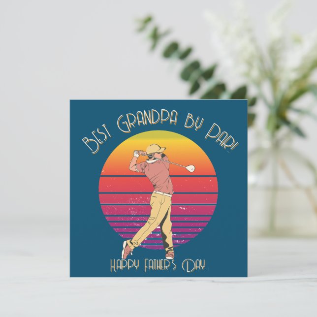 Cartão De Festividades Best Grandpa by Par Golf Father’s Day Design (Em pé/Frente)