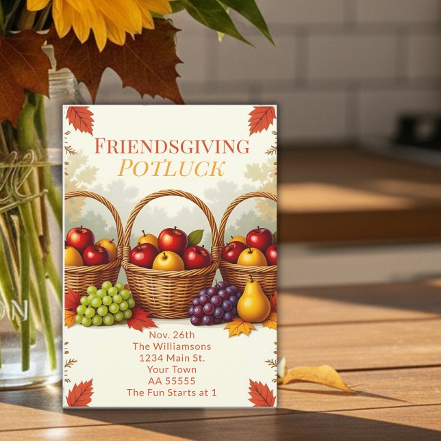 Cartão De Festividades Bestas Russas de Maçãs Amizade Potluck (Criador carregado)