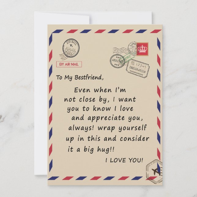 Cartão De Festividades BestFrit Gift | Para O Meu Amigo De Besta Eu Te Am (Frente)