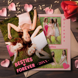 Cartão De Festividades Besties Forever Galentine’s Day Photo Card