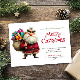 Cartão De Festividades Bestseller funny Santa digital Xmas greeting card