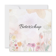 Beterschapskaart met bloemen (vierkant)