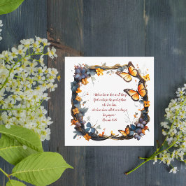 Cartão De Festividades Bibe Personalizável Floral Verso