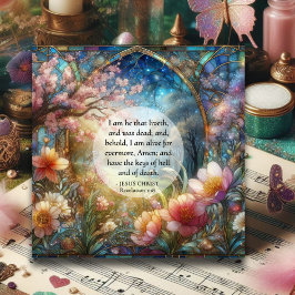 Cartão De Festividades Bíblia de vidro com coloração aquosa Páscoa