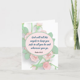 Cartão De Festividades Bíblia Psalm 91:11 Versos sobre Bênçãos