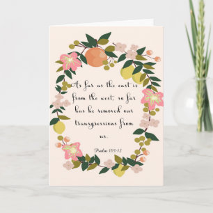 Cartão De Festividades Bíblia Verse Art - Salm 103:12