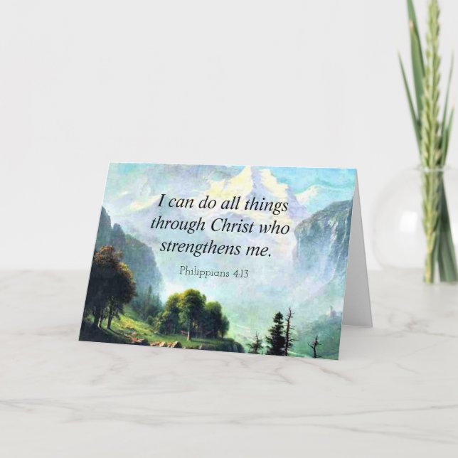 Cartão De Festividades Bíblia verso, Phil 4:13, posso fazer tudo... (Frente)