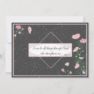 Cartão De Festividades Bíblia Verso Philippians 4:13 Flor