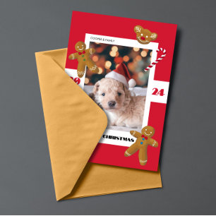 Cartão De Festividades Bichinho fofo de foto personalizado de Natal doce
