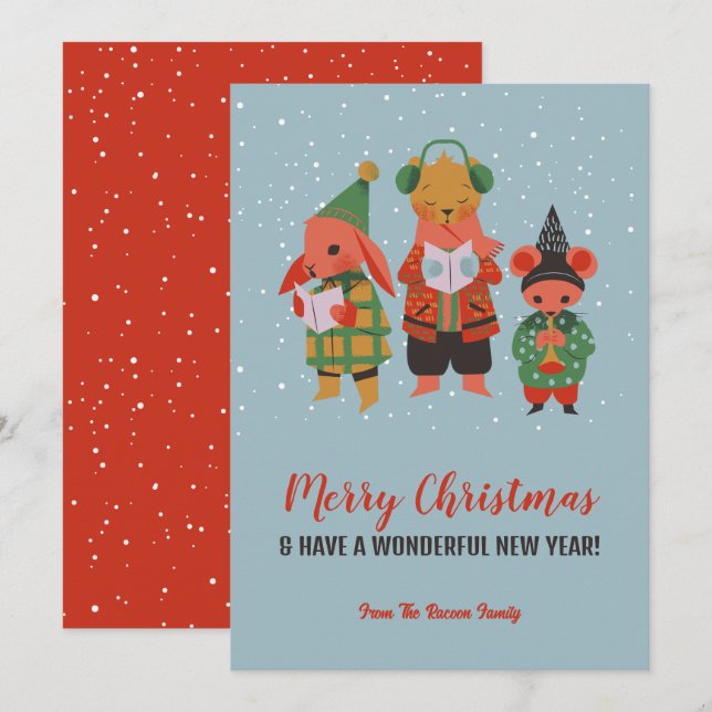 Cartão De Festividades Bicho de Borracha Coca Carol Feliz Natal (Frente/Verso)