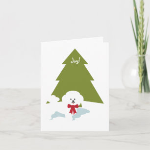 Cartão De Festividades Bichon Frise Christmas Card -Joy!