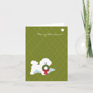 Cartão De Festividades Bichon Frise Christmas Notecard