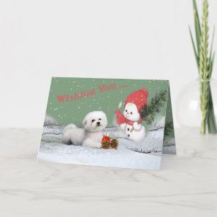 Cartão De Festividades Bichon Wishing you merry christmas cards