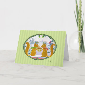 Cartão De Festividades Bichos do Natal