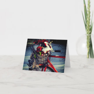 Cartão De Festividades Bicicleta de Natal