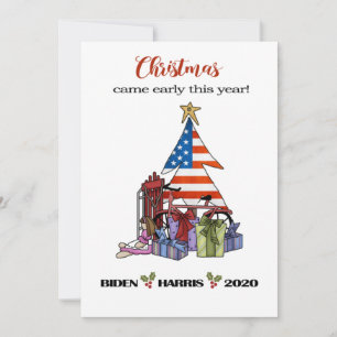 Cartão De Festividades Biden/Harris 2020 Árvore de Natal Precoce/Apresent