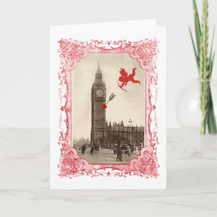 Cartão De Festividades Big Ben London Cupid Valentine Card
