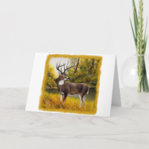 Cartão De Festividades Big Deer standing in grove on customizable product