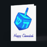 Cartão De Festividades Big Dreidel Chanukah Card<br><div class="desc">A big blue dreidel for reminds everybody that the holiday of lights is here!   Happy Chanukah</div>