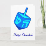 Cartão De Festividades Big Dreidel Chanukah Card<br><div class="desc">A big blue dreidel for reminds everybody that the holiday of lights is here!   Happy Chanukah</div>