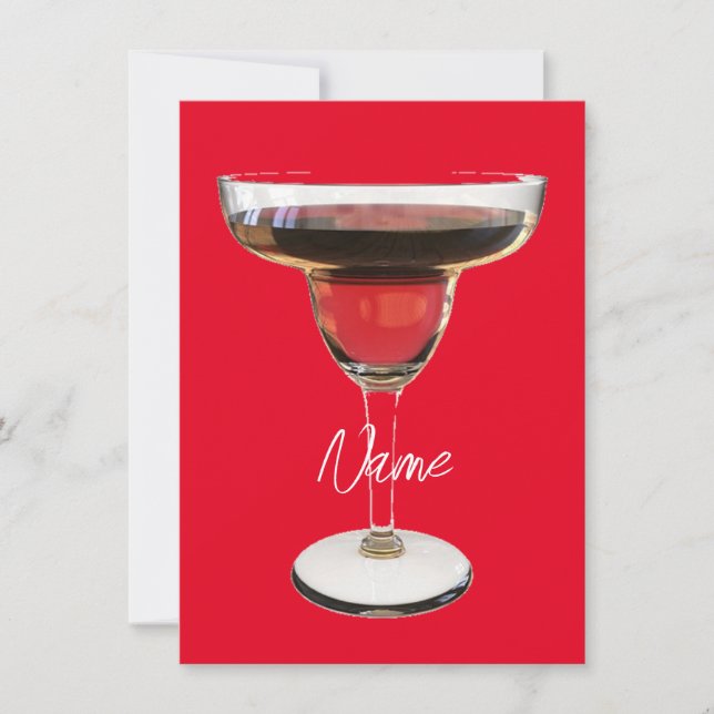 Cartão De Festividades Big Red Margarita Cocktail Beber Thunder_Cove (Frente)