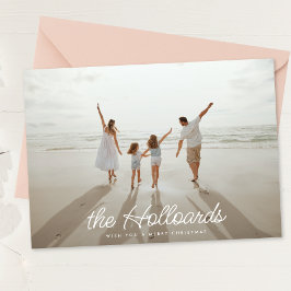 Cartão De Festividades Big Script Seu Nome Personalizado Foto Natal 5