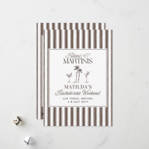 Cartão De Festividades Bikinis e martinis Bachelorette vintage Elegante